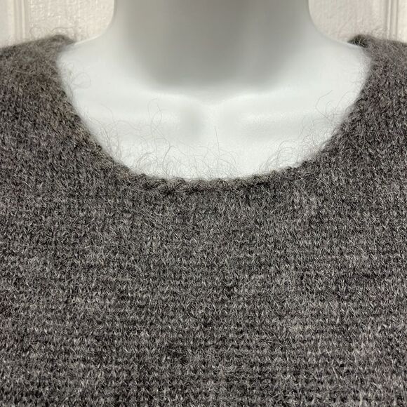 Grey Mohair Blend Boxy Cropped Italian Made Pullover Vest Size M - Picture 2 of 9